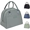 COOBUG Ladies Lunch Bag - Insulated Womens Lunch Bags for Work, Fashionable Adult Meal Prep Bag, Leakproof Thermal Cooler Bag for Office, Premium Lunch Box Bag for Female Professionals - Asphalt Gray