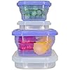 DGitaor Silicon Collapsible Food Storage Containers with Airtight Lid, BPA Free, LFGB Food-Grade Certified, Compact, Stackable Foldable Reusable Lunch Box, Set of 4