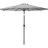 JOVISUNSHADE 9FT Patio Umbrella with Push Button Tilt and Crank, Outdoor Umbrella Patio Table Umbrella 8 Sturdy Ribs UV Protection Waterproof for Pool, Porch, Garden, Deck, Backyard(Black & White Stripe)