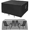 JOVISUNSHADE Patio Furniture Covers,Outdoor Furniture Cover,Outdoor Chair Covers Waterproof,Chair Covers For Dining Chairs(Black, 128L*82W*28H inch)
