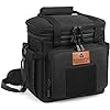 HSHRISH Tactical Lunch Box, Large Expandable Insulated Lunch Bag, Durable Waterproof Leakproof Cooler Bag for Adults/Men/Women/Work Outdoor Beach Trips, 20 Cans/15 L, Black