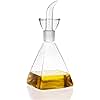 HAIZEEN 4 oz / 125 ml No Funnel Needed Olive Oil & Vinegar Dispenser Glass Cruet Decanter for Kitchen,Lab glassware seal handicraft Keeps Oil Fresh Longer