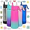 CHILLOUT LIFE 17 oz Kids Insulated Water Bottle for School with Straw Lid Leakproof and Cute Waterproof Stickers, Personalized Stainless Steel Thermos Flask Metal Water Bottle for Girls & Boys
