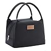 Lifewit Reusable Lunch Bag Medium, Insulated Tote Lunch Box for Women Men for Meal Prep, Work, Travel, Black