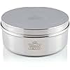 Indian-Tiffin Masala Dabba – Airtight Spice Container – Food Grade Stainless Steel – with Spice Labels & Spoon (Large (20cm), Steel Lid, Clear Lids on Inner Pots)