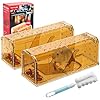 PATTLER® | 2 New Large Humane Mouse Trap for Indoor and Outdoor Home | Mechanical Reusable Live Mouse Traps Catch and Release Mice from Garden, Garage, Attic, Inn, Hotel | Orange | Pack of 2