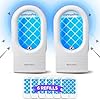 Fruit Fly Traps/Gnat Traps for House Indoor(2 Devices + 6 Refills), UV＆Blue Light Plug-in Bug Trap, Gnats Killer, Flying Insect Catcher for Fruit Flies, Moths, Mosquitoes, Get Rid of Gnat Infestation