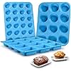 Silicone Muffin Pan - Cupcake Pan, Mini Loaf Pan Silicone Baking Molds Food Grade 3-Pack
