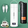 Travel Electric Kettle Portable Small Mini Tea Coffee Kettle Water Boiler, Water Heater with 4 Temperature Control,304 Stainless Steel with Auto Shut-Off & Boil Dry Protection, BPA-Free (White)