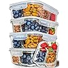 PrepNaturals 5 Pack 34 Oz Glass Meal Prep Containers - Dishwasher Microwave Freezer Oven Safe - Glass Storage Containers with Lids (Multi-Compartment)