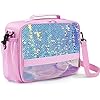 Kids Lunch Box Insulated Kids Lunch Bag,Lunch Box for Girls with Strap and Bottle Holder,Lunch Box for Kids, Toddler Lunch Box with Zipper-Pockets,Girls lunch box Keep Food Cold&Warm for Long Time