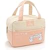 NEWGEM Stylish Bento Lunch Carry Bags - Thermal Cooler Lunch Tote Handbag with Pockets Durable Handles Fashionable Japanese Printing for Kids Teens Preschool High College School Student #1 Cat Pink
