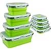 Guyuyii Collapsible Food Storage Containers - 4-Pack Silicone Storage Bowls - Microwave, Dishwasher & Freezer Safe - Perfect for Camping, Picnics, and RV Living