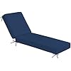 Sundale Outdoor Olefin Chaise Lounge Cushion, Water-Resistant Patio Lounge Chair Cushion, Thick Lounger Pad with 8 Straps Dark Blue, 80 x 26 x 4 Inches