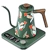 Gooseneck Electric Kettle - 1200W Quick Boil, Temp Control with 5 Presets & ±5℉ Adjustment, Accurate Pouring, 24oz Small Pour Over Coffee & Tea Kettle, 2H Auto Keep Warm, Stainless Steel, Green