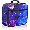 Fenrici Galaxy Lunch Box for Boys, Girls, Kids Insulated Lunch Bag, Perfect for Preschool, K-6, Soft Sided Compartments, Spacious, BPA Free, Food Safe,10.8in x 8.5in x 2.8in (Galaxy-Purple)