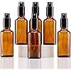 YIZHAO Amber Glass Spray Bottles 2oz, with Small Fine Mist Spray, Metal Cap, Refillable for Essential Oil,Travel,Cleaning,Perfume,Aromatherapy,Makeup – 6 Pcs