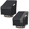 STARTWO Outdoor Swivel Lounge Chair Cover 2 Pack, Waterproof Patio Chair Covers for Outdoor Furniture, Fits 30Wx34Dx38.5H Inches, Patio Furniture Covers for Lawn Chairs with Windproof Buckles, Black
