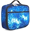 Fenrici Galaxy Lunch Box for Boys, Kids, Boy's Lunch Box for School, Insulated Lunch Bag for Preschool, K-6, Soft Sided Compartments, Spacious, BPA Free, Food Safe,10.8in x 8.5in x 2.8in, Blue