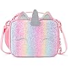 mibasies Kids Insulated Lunch Box for Girls Rainbow Unicorn Lunch Bag for School (Pink Blue Rainbow)