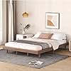 Syzornk Queen Size Floating Bed Frame, 10 Inch High Wood Platform Bed No Box Spring Needed, Low Profile Mattress Base, Noise Free, Easy Assembly, Walnut
