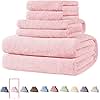 Xinrjojo 4 Piece Quick-Dry Microfiber Towel Sets, Super Soft and Absorbent Bathroom Towels, Great Shower Towels, Hotel Towels Gym Towels- Light Pink