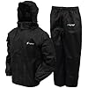 FROGG TOGGS Men's Standard Classic All-Sport Waterproof Breathable Rain Suit, Black/Black, X-Large