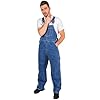 FASHIO FF Men's Bib Overalls Relaxed Fit Dungaree For Men Work with Adjustable Straps and Convenient Tool Pockets Light Blue 38-32