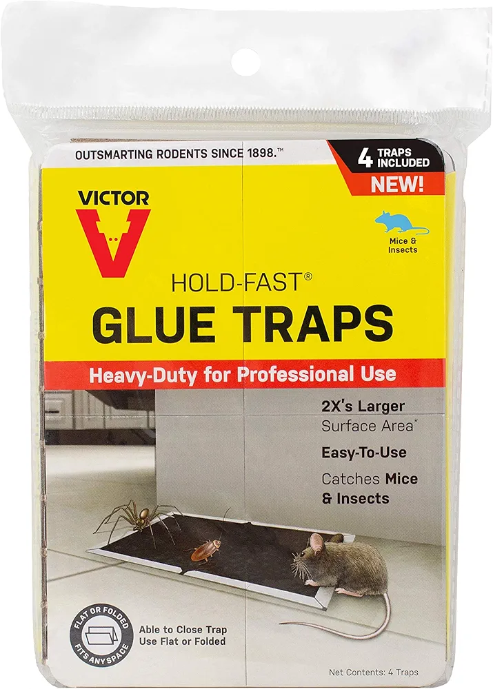 Victor M668 Hold-Fast Mouse Glue Traps,Black
