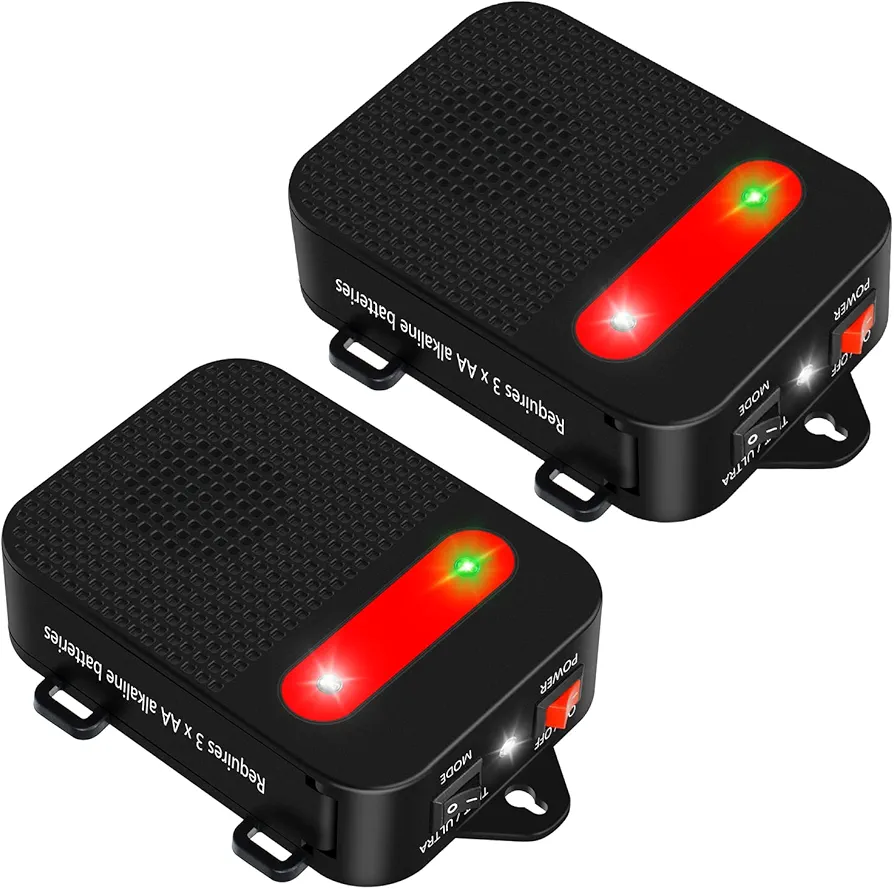 Under Hood Rodent Repeller Mouse Repellent Battery Operated Rat Repellent Ultrasonic Mice Repeller Humane Mouse Trap Substitute Mice Repellent for Cars Garage Basement - 2 Pack