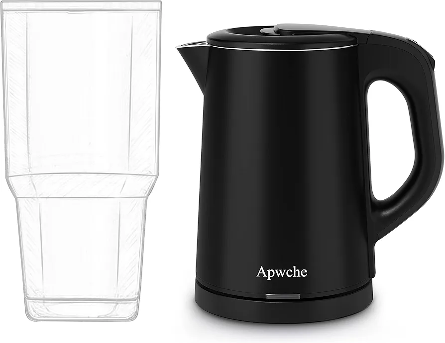 Small Electric Kettle, Portable Kettle with 304 Stainless Steel Travel Kettle 27oz/0.8L Electric Tea Kettle for Business Trip, Small Electric Kettle with Auto Shut-Off (black)