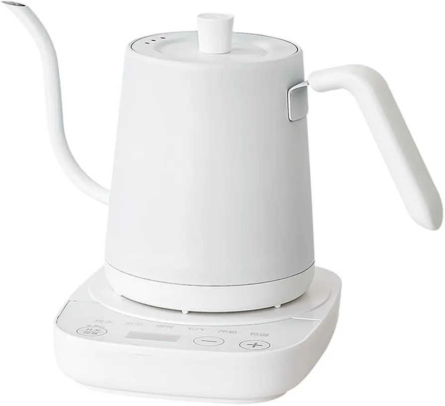 Electric Gooseneck Kettle - 1000W Precision Coffee Kettle Perfect for Pour Pour Over Coffee Kettle 45°C to 95°C Constant Temperature Control for Coffee Tea Milk (White)