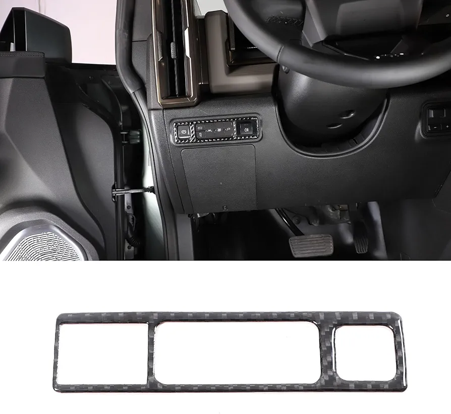 for Hummer EV Interior Accessories,Car Electronic Handbrake Trim Cover Compatible with Hummer EV 2024 Real Carbon Fiber Electronic Handbrake Switch Panel Trim (Black)