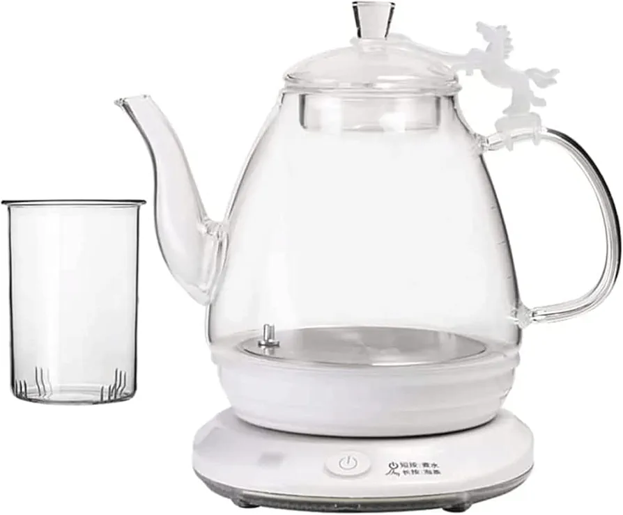 Water Kettle Easy to Clean Electric Kettle, Transparent Glass Tea Kettle, Hot Water Boiler with Non-slip Ergonomic Handle Electric
