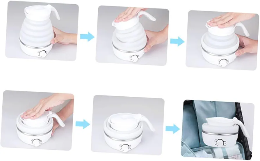 Zerodeko 100- Kettle Electrical Kettle Portable Kettle Travel Kettle Electric Water Kettle Silicone Kettle Folding Kettle Electric Kettle 700ml 850w Kettle White