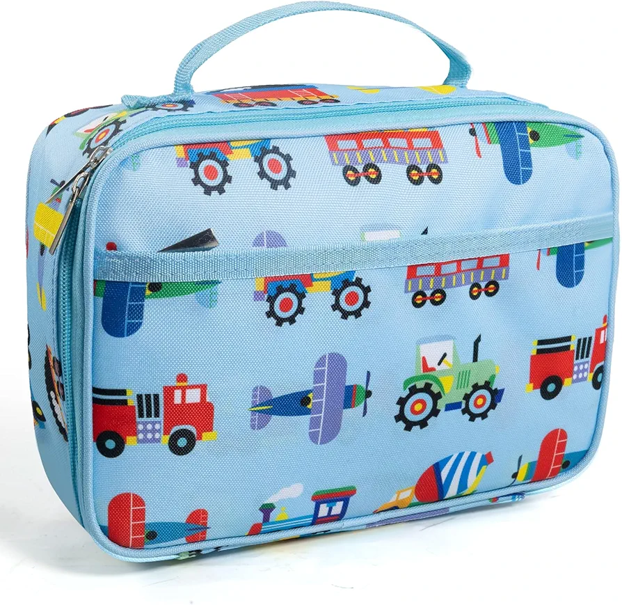 Kids Insulated Lunch Bags Bag for Boys & Girls, Reusable Kids Lunch Bag is Perfect for Early Elementary Daycare School Travel, Ideal for Hot or Cold Snacks & Bento Bags (Blue 9.84"X7.1"X3.14“)
