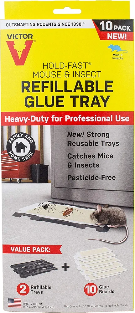 Victor M775 Hold-Fast Refillable Mouse Glue Trap, White