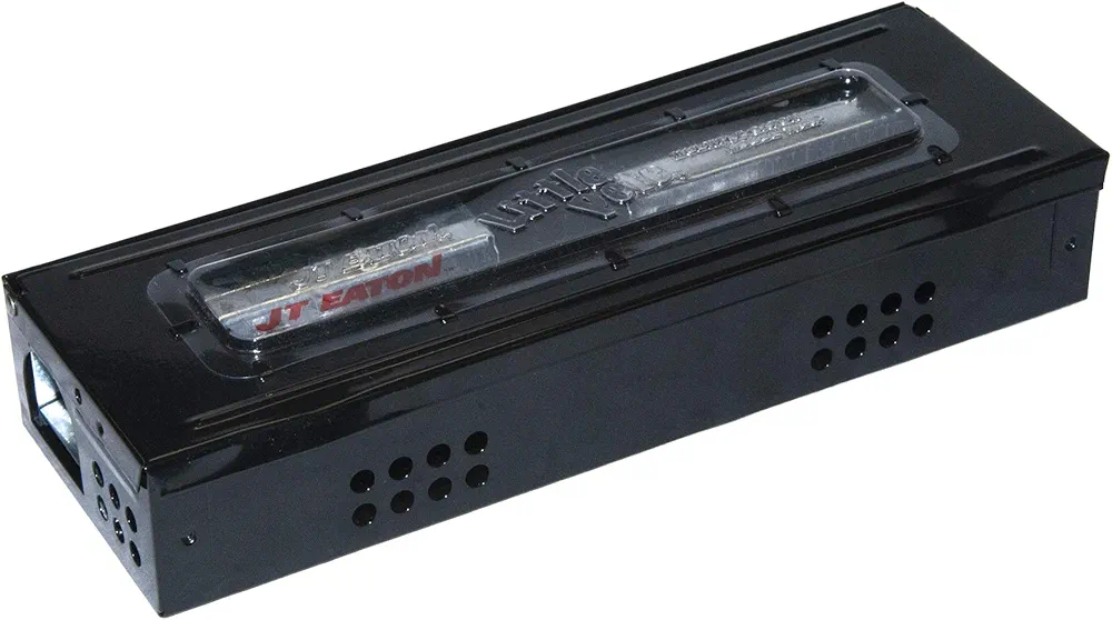 JT Eaton 423CL-BK Little Pete Slim Multi Catch Mouse Trap with Inspection Window Lid & Black Powder Coat, No Bait Pest Control (Pack of 12)
