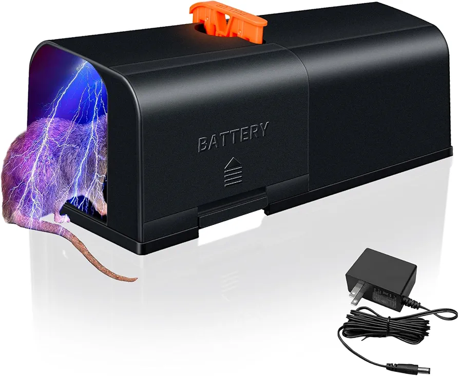 Electric Rat Traps Indoor for Home, Mouse Trap Zapper for House Warehouse Attic Kitchen, Reusable Rodent Trap Zapper with Powerful Voltage for Mice Chipmunks Rats