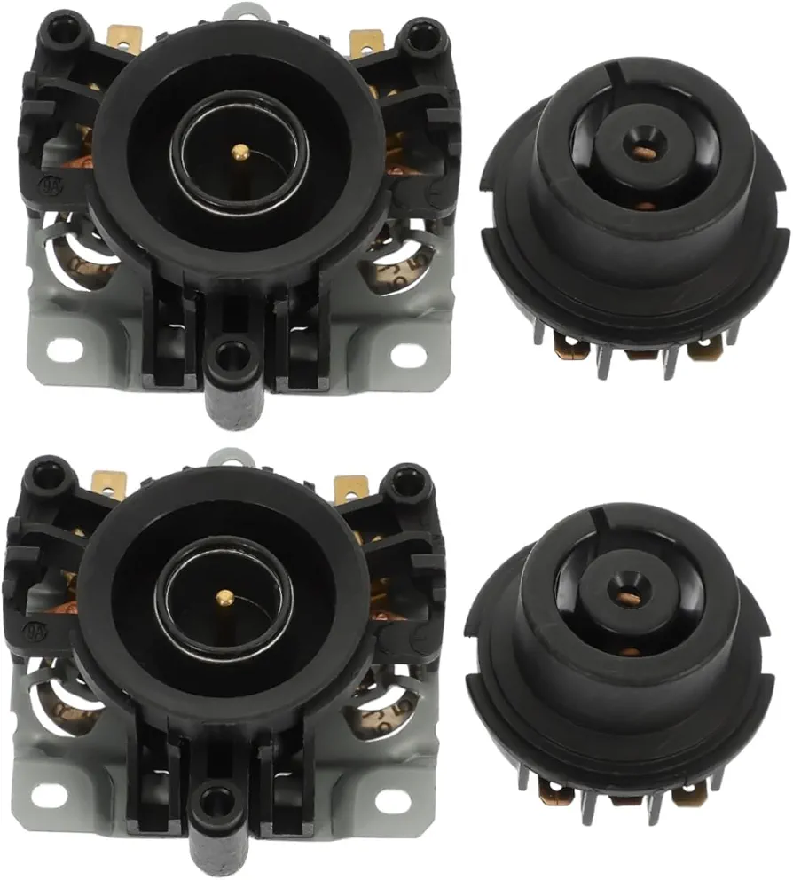 2 Sets Black Temperature Coupler for Electric Appliances Thermostat Coupler for Kettle Plastic Temperature Control Base Copper Thermostat Coupler