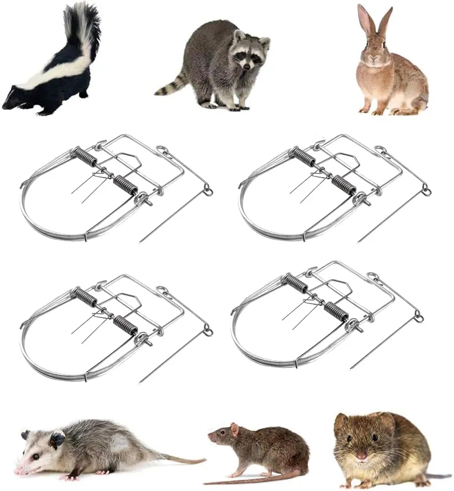 4 Pack Small Animal Traps Mouse Trap,Spring Trapt Rodent Cage,Suit for Rat,Reusable