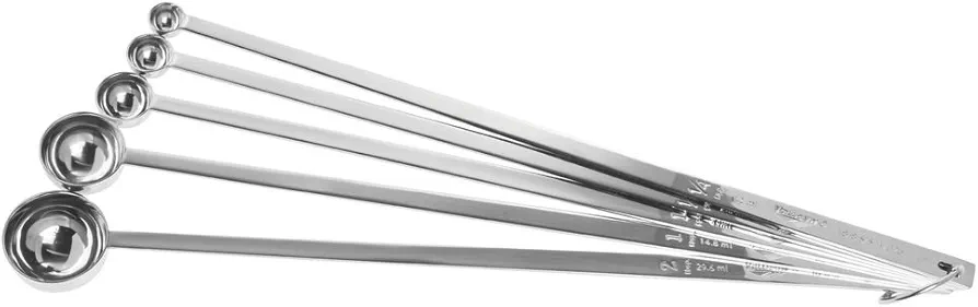 Vollrath S/S 5-Piece Long Handle Measuring Spoon Set, Silver