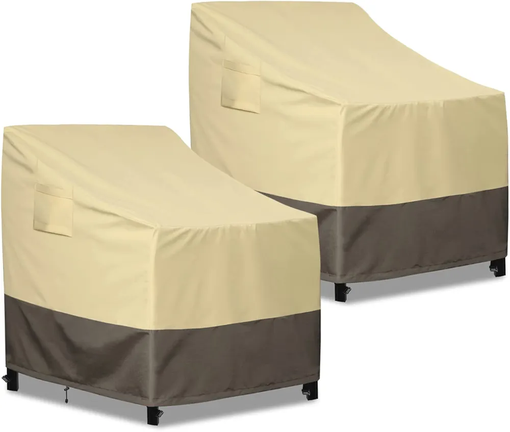 PureFit Outdoor Chair Covers Waterproof 2 Pack Patio Chair Cover, Heavy Duty Lounge Deep Seat Cover for Outdoor Furniture, Lawn, Deck, and Backyard, Anti-fade & Tear Resistant, 28"W x 30"D x 31"H