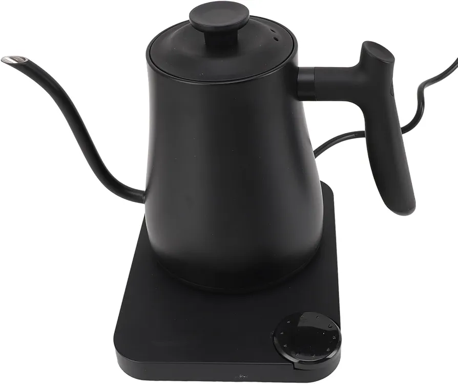 Electric Gooseneck Kettle with Temperature Control, 1200W 1L Stainless Steel Electric Kettle Fast Boiling Hot Water Kettle with Display Screen and Ergonomic Handle for Home (US