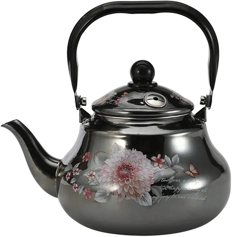 2.5L Enamel Kettle Household Kettles Automatic Reminder Enamel Cup Whistle Kettle Enameled Gas Kettle Enamel Coffe