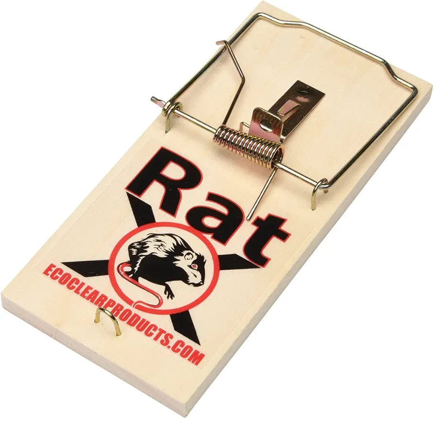 RatX Wood Traps (Pack of 12) for Rats, Mice & Rodents - Reusable and Easy to Use - EcoClear Products