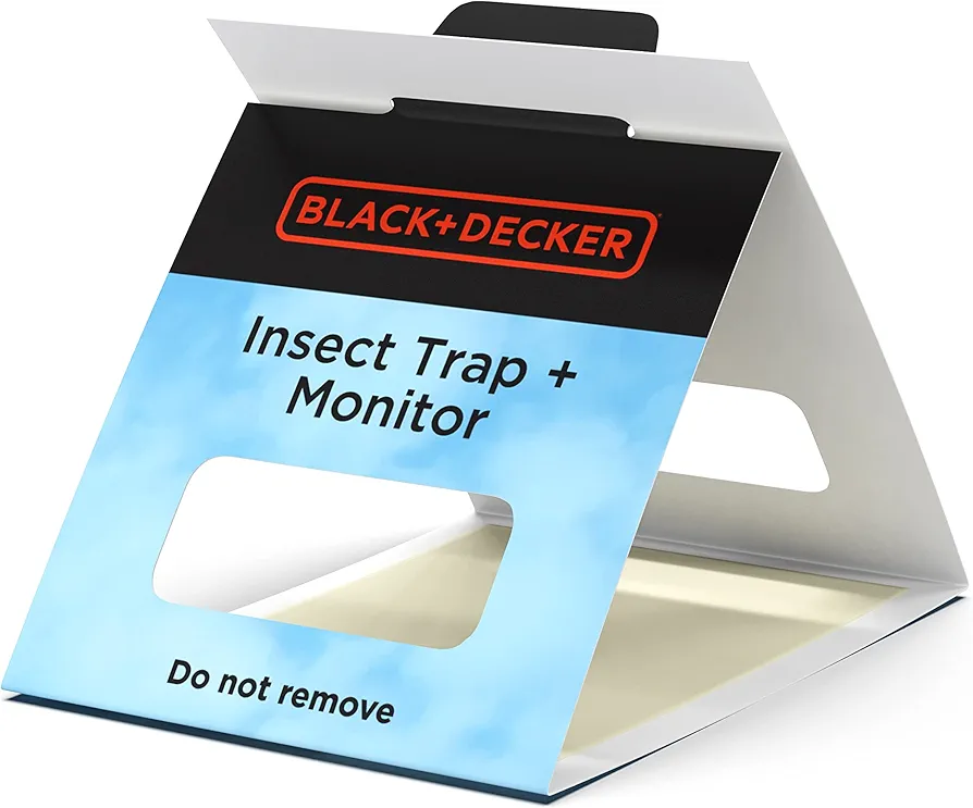 BLACK+DECKER Spider Traps & Ant Traps Indoor- Insect Trap & Monitor- Sticky Moth Traps & Glue Traps for Cockroaches, Wasps, Crickets, Ants, Spiders & Other Bugs