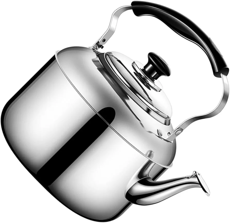 Stainless Steel Kettle Whistling Kettle Red Solid Pots Whisteling Whistle Gas Kitchen Hervir Induction Stove Kettle Fast Kettle Cooker Para Electric Hot Water Kettle Boiling Kettle