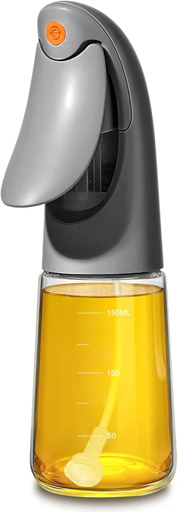 GMISUN Oil Sprayer for Cooking, 6 OZ / 175 ML Olive Oil Spray Bottle for Air Fryer, Kitchen Oil Mister Spritzer, Refillable Oil Dispenser Bottle For Salad Making, Baking, Frying, BBQ, Gray