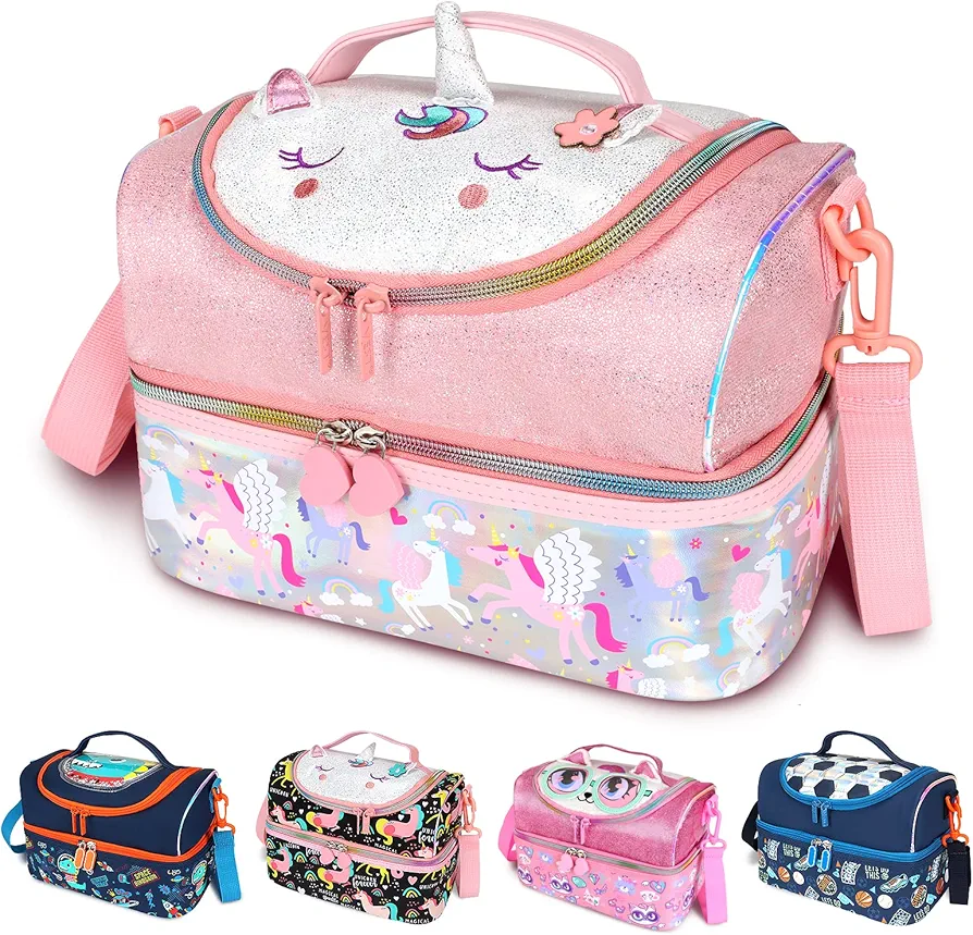 RLGPBON Kids Lunch Bag,Insulated Lunch Box for Girls Boys,Lunch Bag Toddler Teen,School Daycare Cute Travel bags